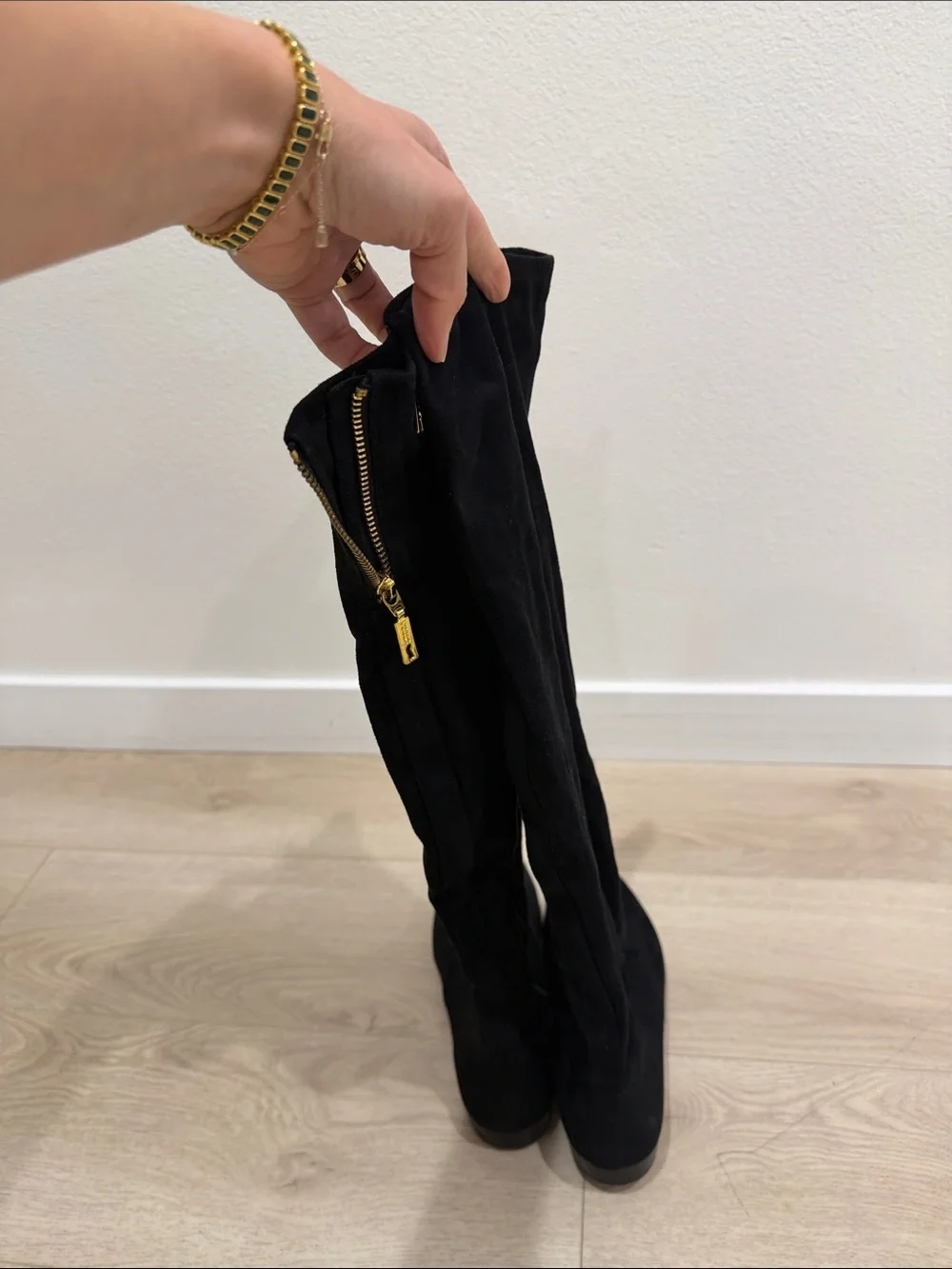 Ivanka Trump Black Over-The-Knee Flat Boot